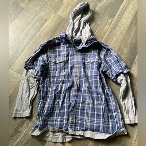 Mini Boden plaid shirt hoodie Y2K